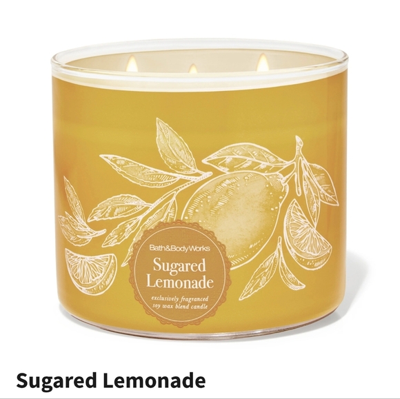 🛍BOGO 50% OFF🍋🕯NWT‼️ Bath & Body Works "Sugared Lemonade" 3-wick Candle - Picture 5 of 10